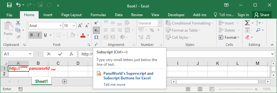 shortcut key for superscript in word 2010